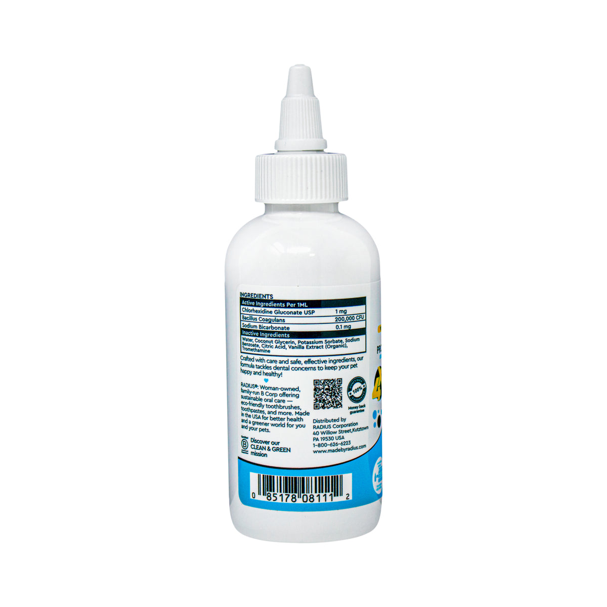 (2 pack) RADIUS Probiotic Dental Care Water Additive, Clean and Protect Teeth, 4 oz Recycled Bottle, for Dogs and Cats — product image 11