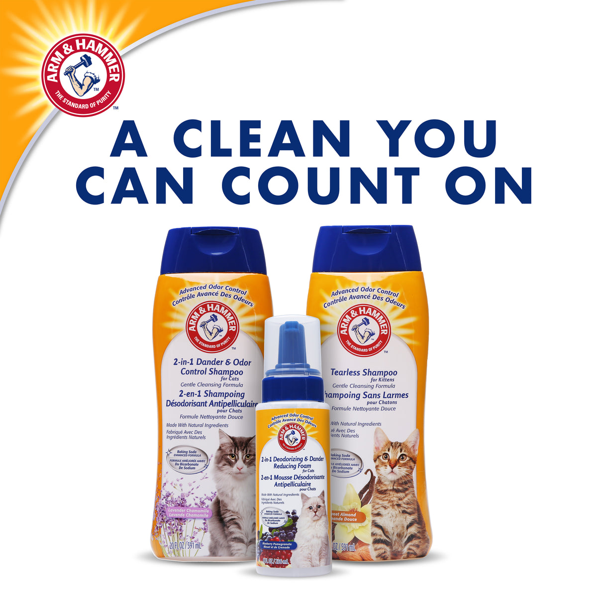 Arm & Hammer Cat Deodorizing & Dander Reducing Shampoo, Lavender Chamomile Scent, 20 oz — product image 8