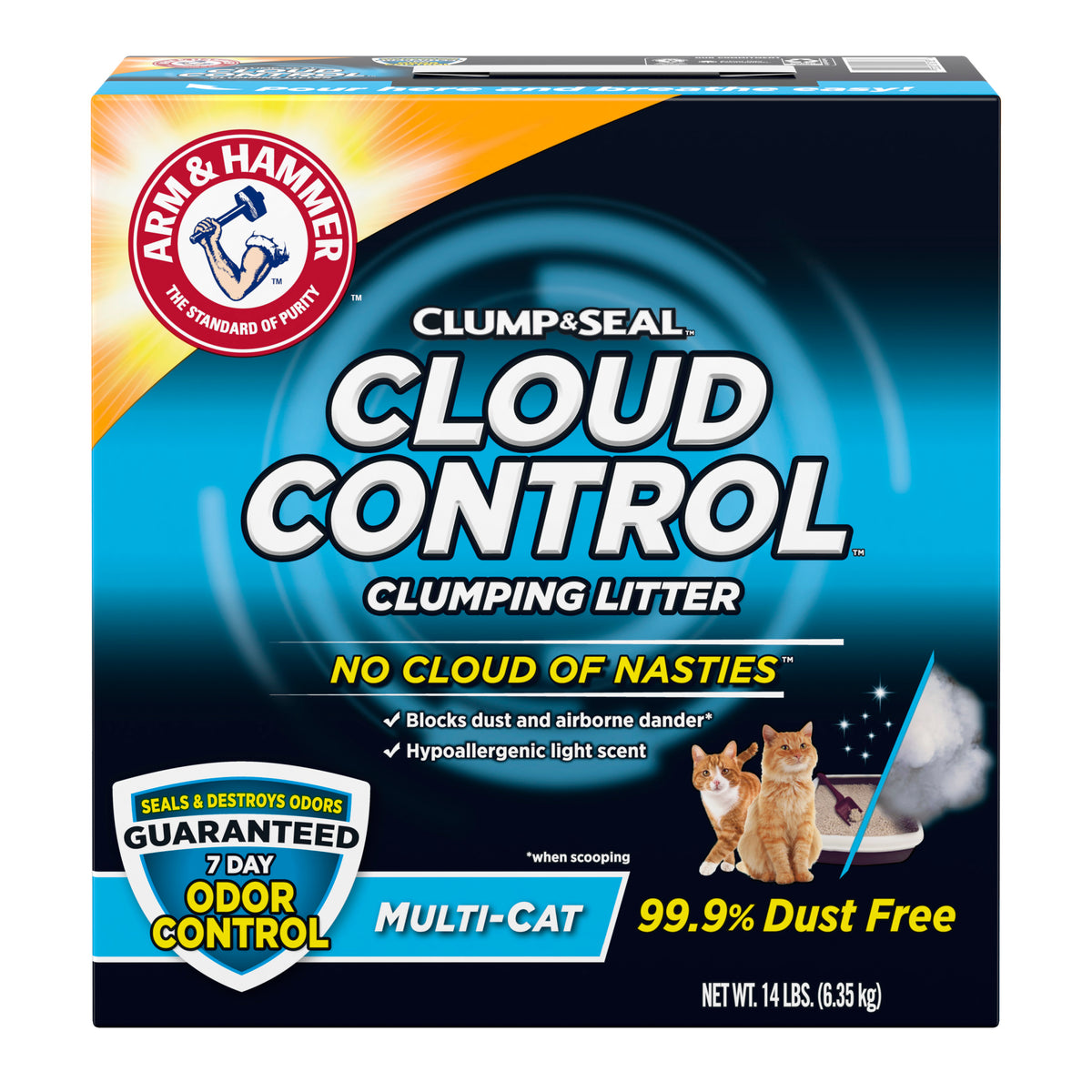 ARM & HAMMER Cloud Control Multi-Cat Clumping Cat Litter with Hypoallergenic Light Scent, 14 lb — product image 13