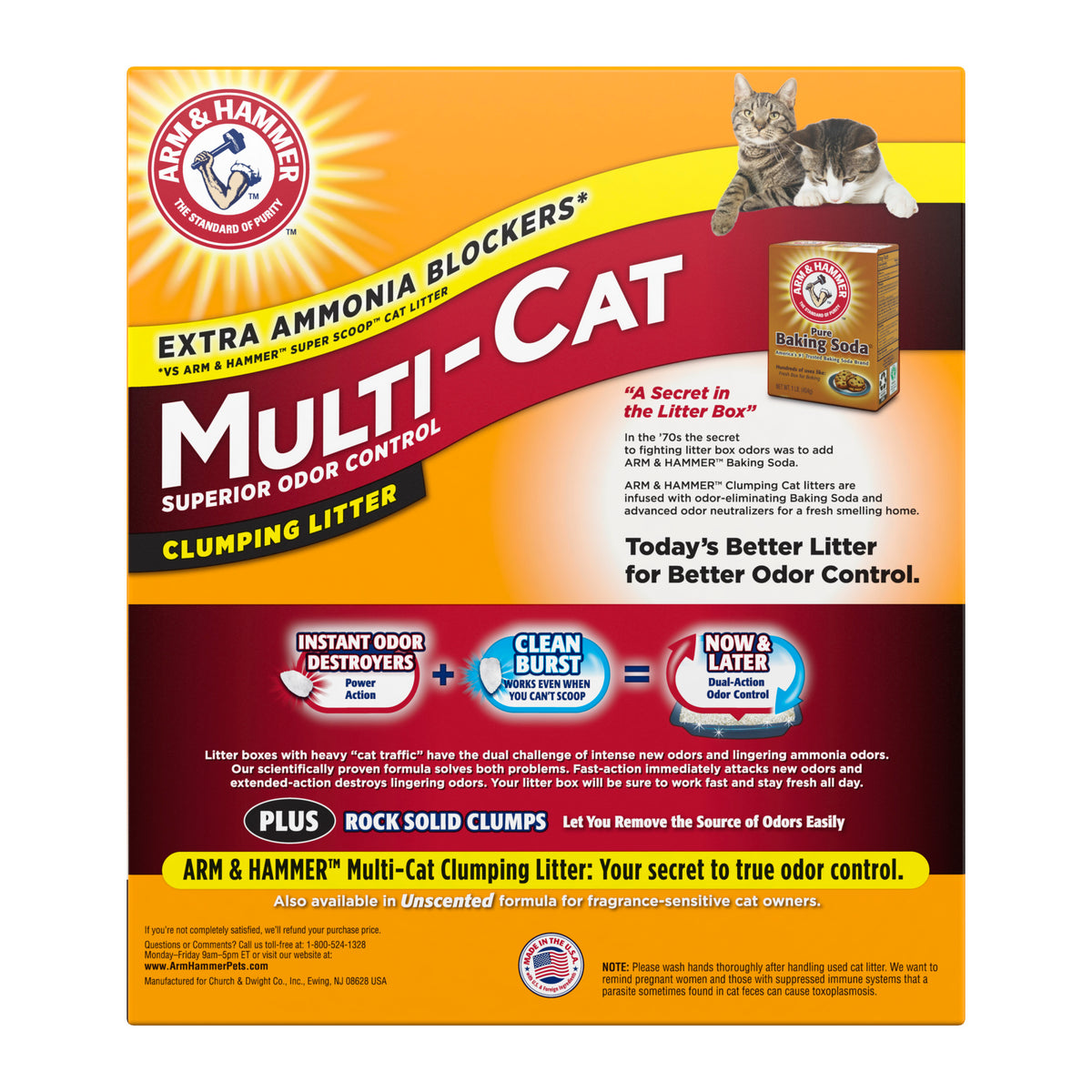 ARM & HAMMER Superior Odor Control Cat Litter, Multi-Cat Clumping Litter, Clean Burst Scent, 40 lb — product image 12