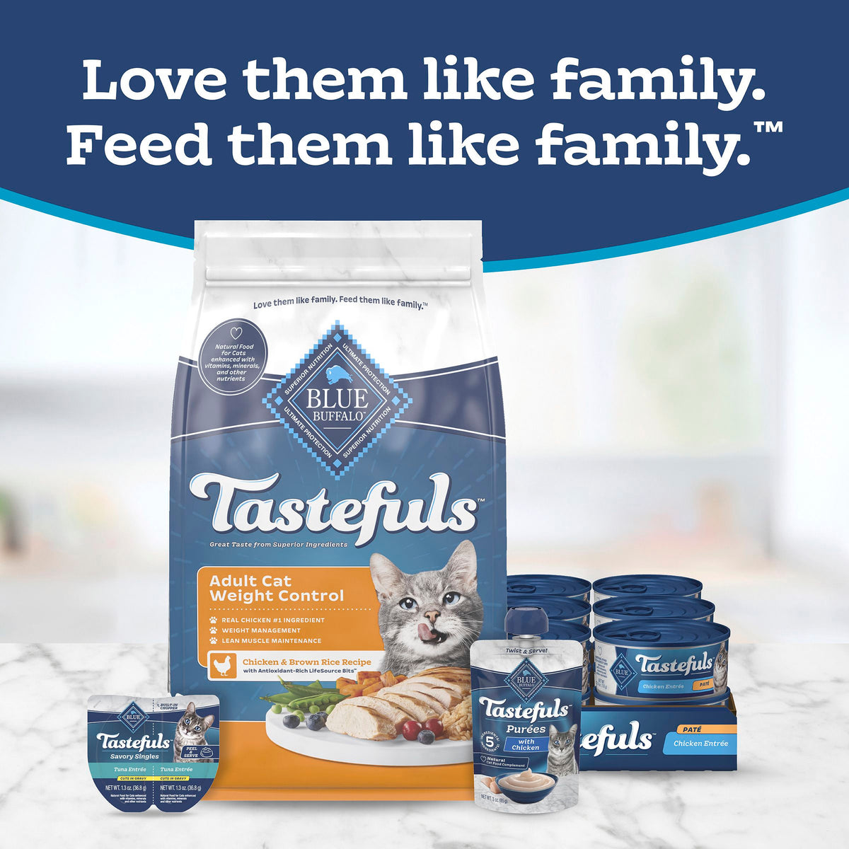 Blue Buffalo Tastefuls Natural Food for Adult Cats, Weight Control, 5-lb. Bag — product image 12