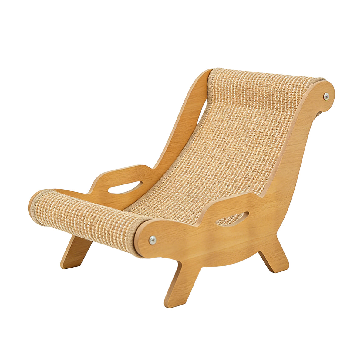 Cat Scratcher Lounge Chair, 2 in 1 Wooden Hammock Bed With Woven Scratching Surface for Kittens Dog — product image 11