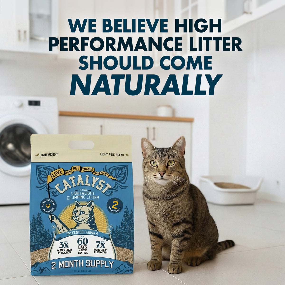 Catalyst Pet Softwood Natural Clumping Cat Litter, Unscented Formula, 15 lb. Bag — product image 11