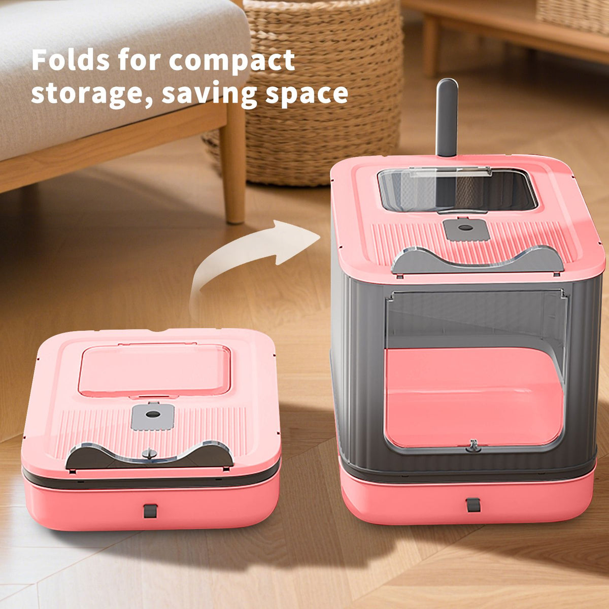 Drawer Style Cat Litter Box, Foldable Collapsible Design — product image 6