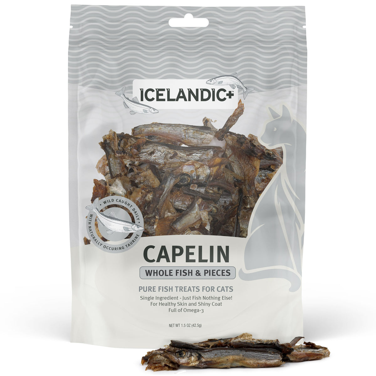 Icelandic+ Whole Fish & Pieces: Capelin - 1.5oz Bag- Cat Treats, Wild- Caught Air-Dried Fish, Single Ingredient Pet Snacks, Just The Fish Nothing Else — product image 6