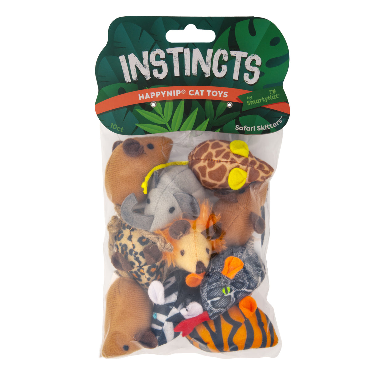 Instincts by SmartyKat Safari Skitters Catnip and Silvervine Cat Toys, Set of 10, Small Plush Mice with String Tails — product image 8