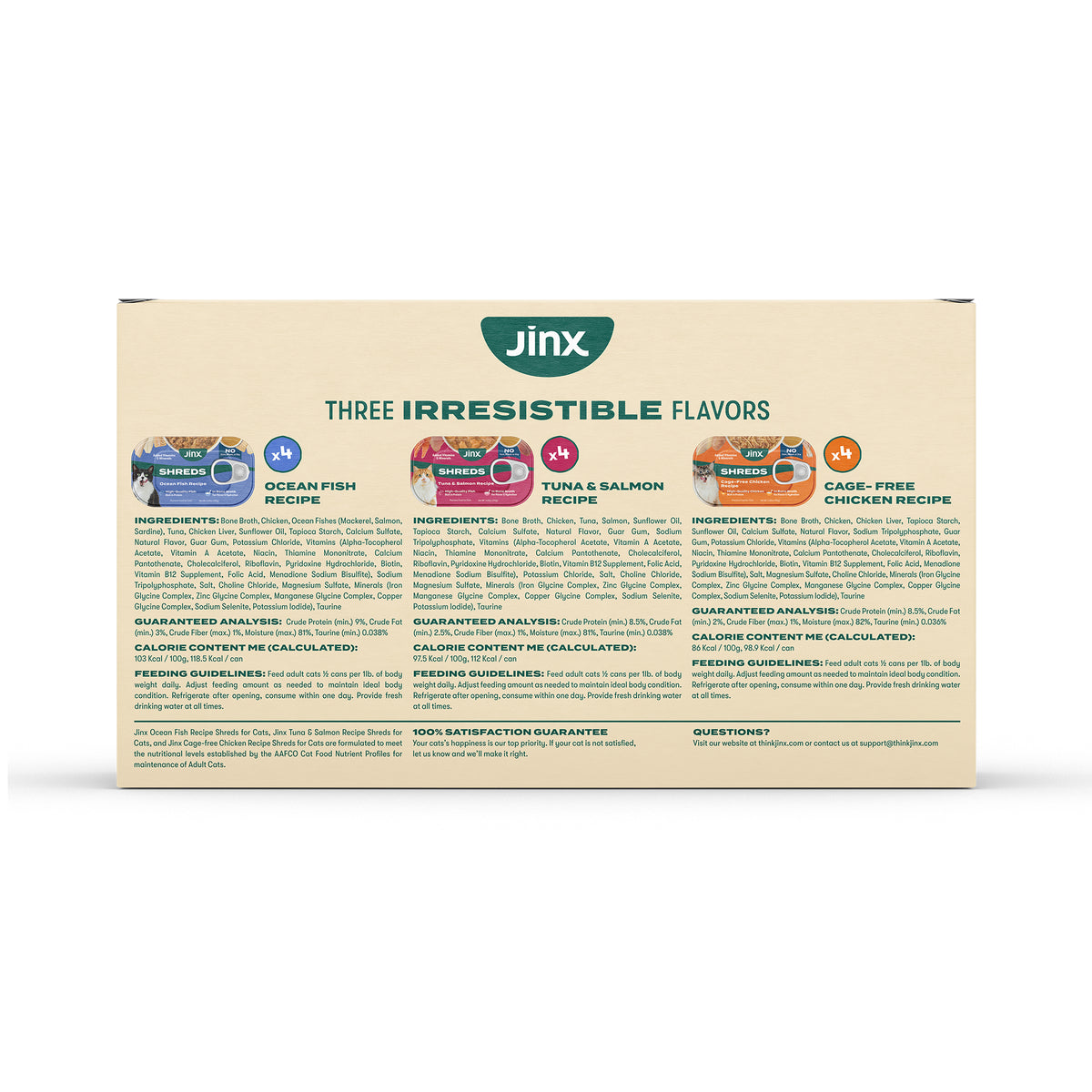 Jinx Shreds Variety — back of product or package