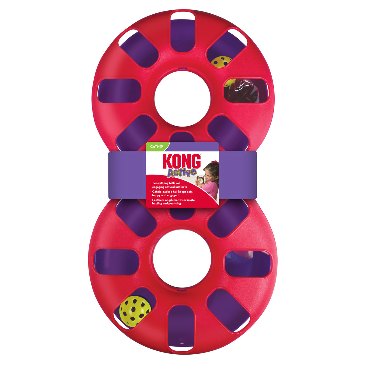 KONG® Active Eight Track Cat Toy, Two Rattling Balls Included, with Premium North American Catnip — product image 4
