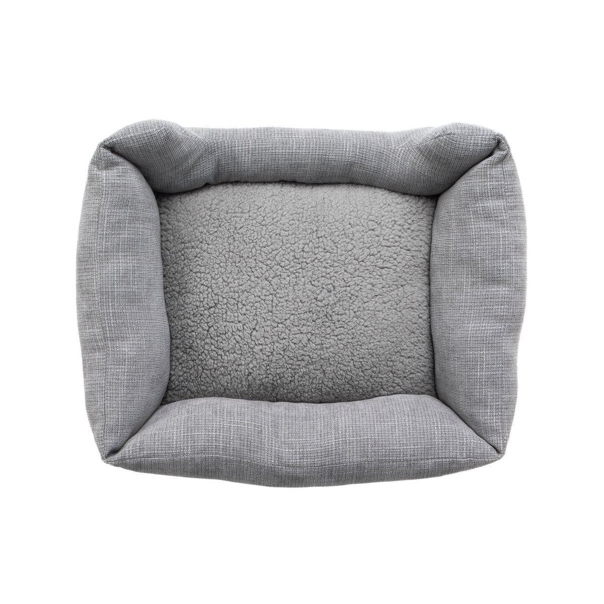 Petmate Plush Box Dog Bed, Cat Bed for Medium Dogs and Cats, 22 x 28 Inches, Raised Rim, Non Skid Bottom, Machine Washable, Assorted Blue or Gray — product image 7