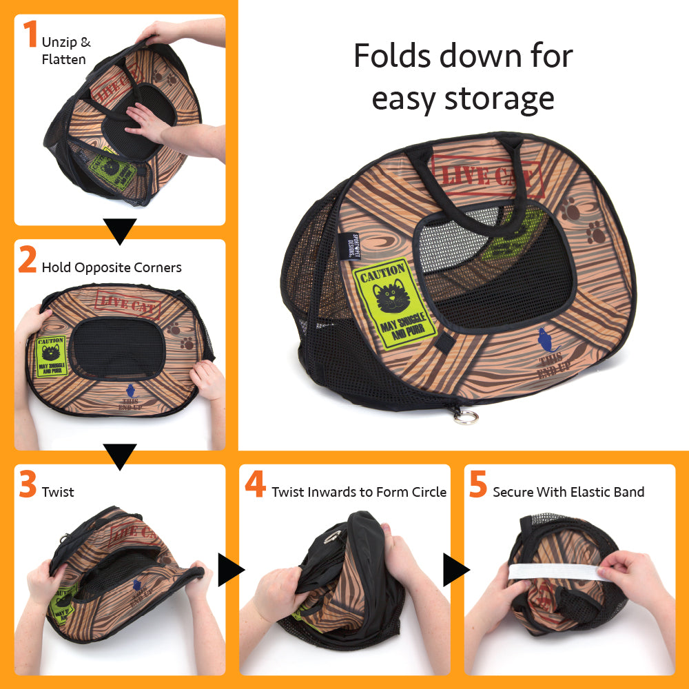 SportPet Designs Foldable Travel Carrier with Zipper Lock, 15"x20"x14", for Cats and Kittens — product image 8