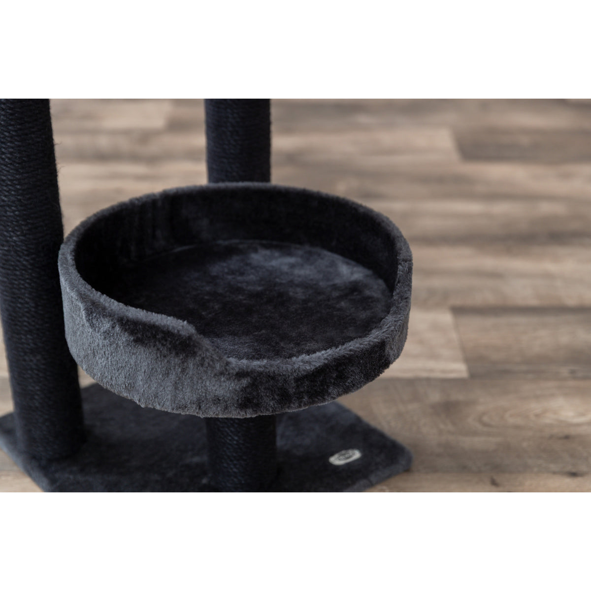 TRIXIE Isaba Plush 2-Level 24.4" Cat Tree with Sisal Scratching Posts, 2 Perch, Black/Gray — product image 7