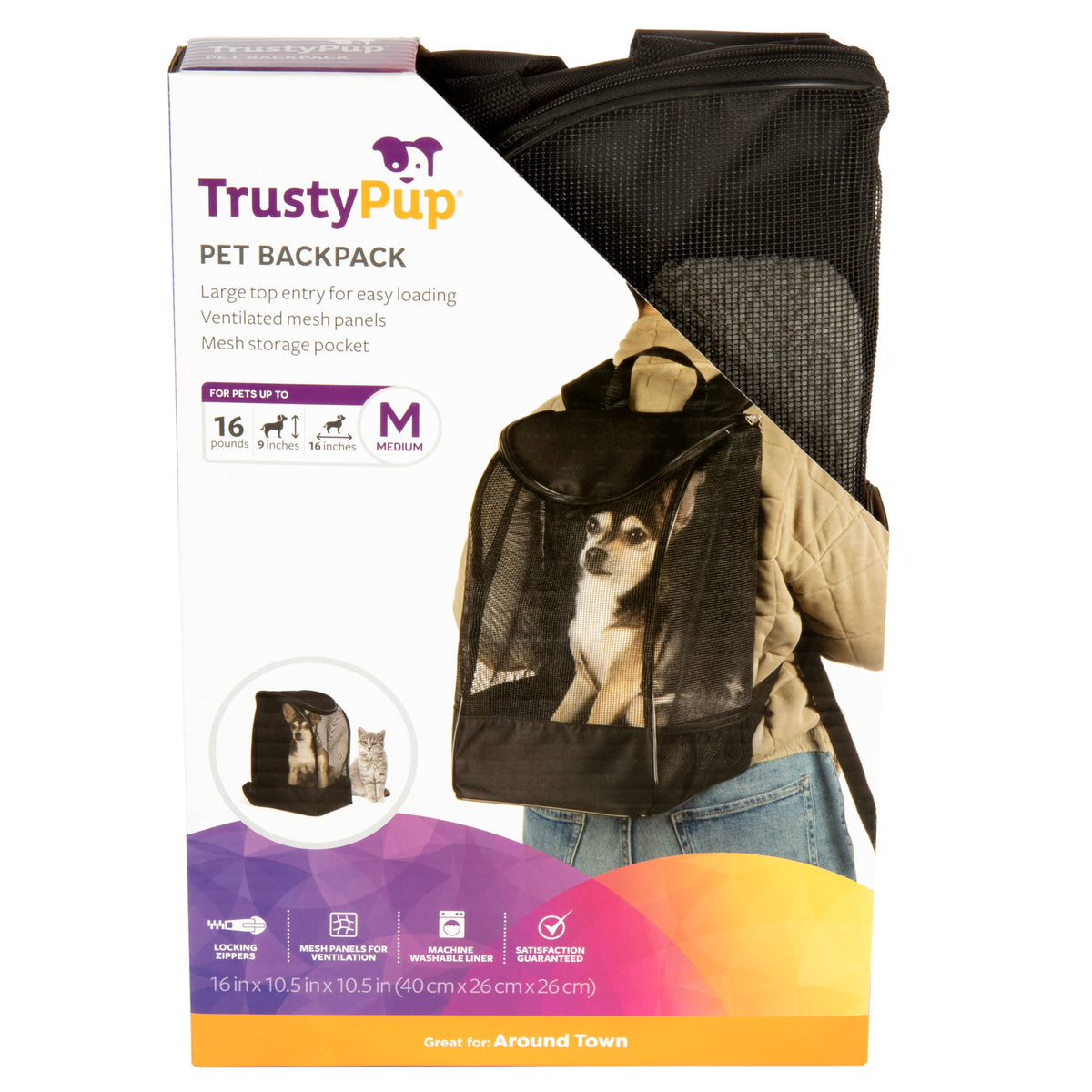 TrustyPup® Pet Backpack, Black, Medium, 16 Lb Limit — product image 10