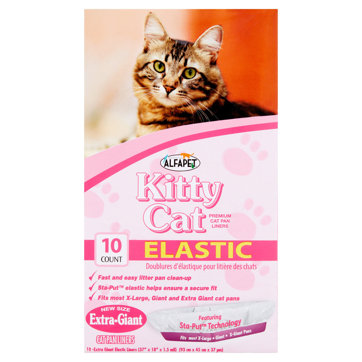 (2 pack) Alfapet, Kitty Cat Elastic Litter Box Liners, 10 Count — product image 2