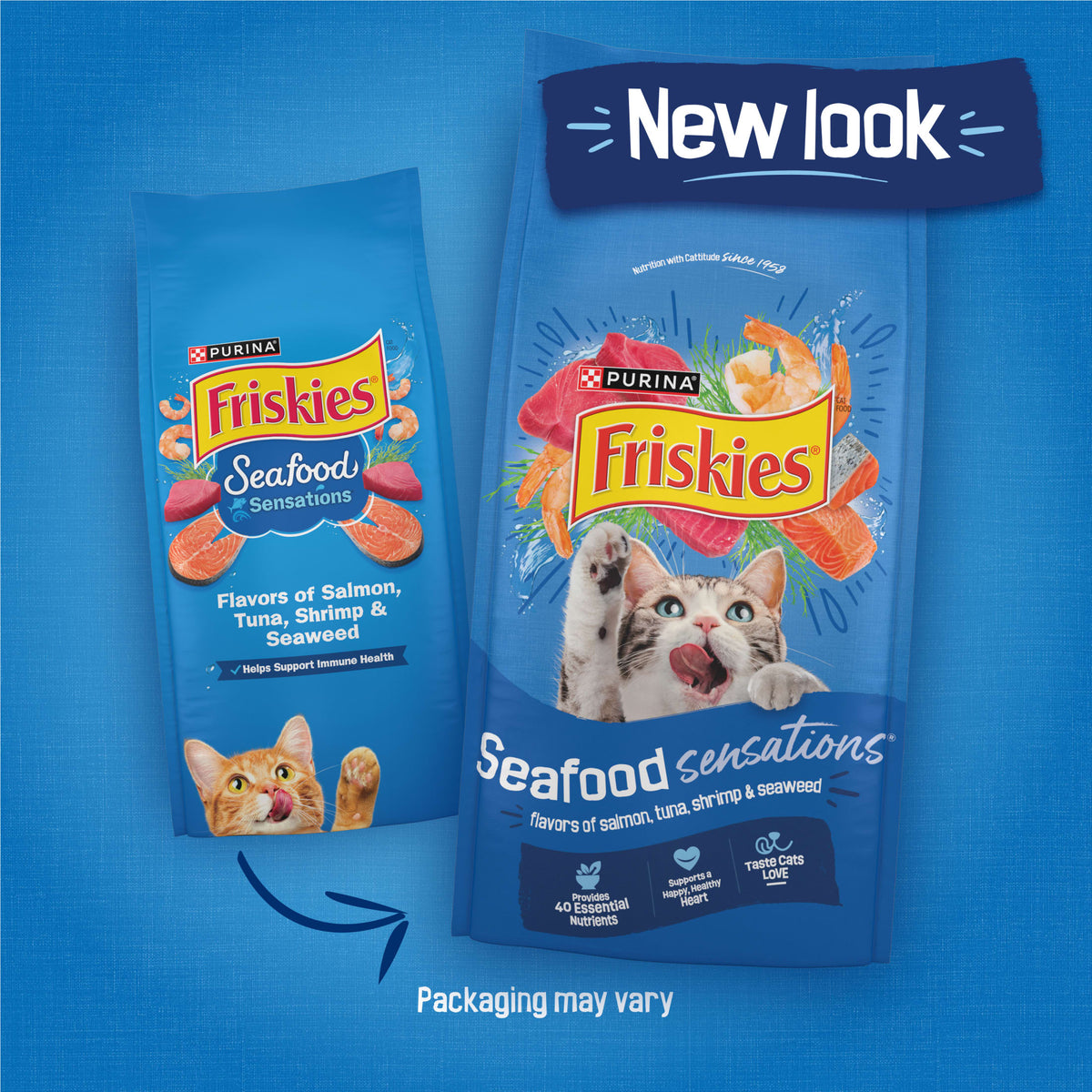 (2 pack) Purina Friskies Dry Cat Food Seafood Sensations with Salmon, Tuna, and Shrimp Flavors, 3.15 lb Bag — product image 3