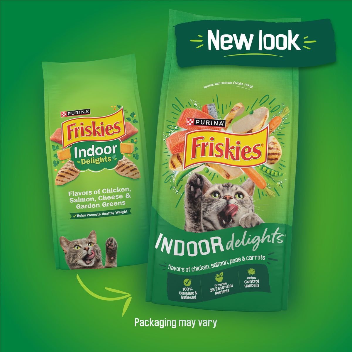 (2 pack) Purina Friskies Indoor Delights Dry Cat Food Flavors of Chicken, Salmon, Peas, and Carrots, 3.15 lb Bag — product image 3