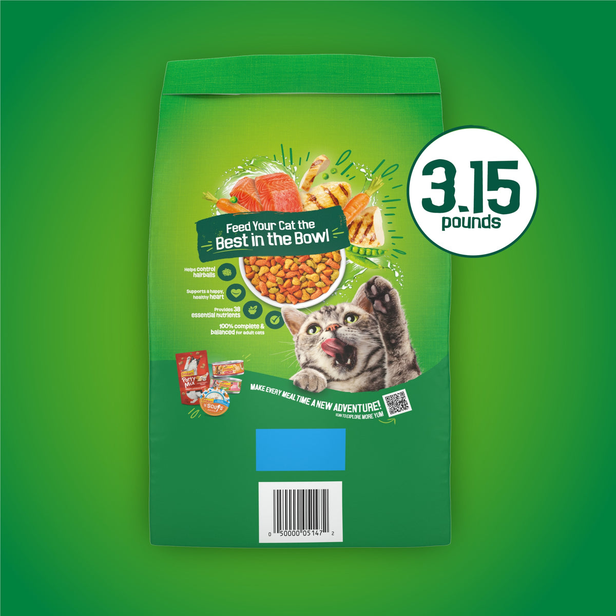 (2 pack) Purina Friskies Indoor Delights Dry Cat Food Flavors of Chicken, Salmon, Peas, and Carrots, 3.15 lb Bag — product image 8