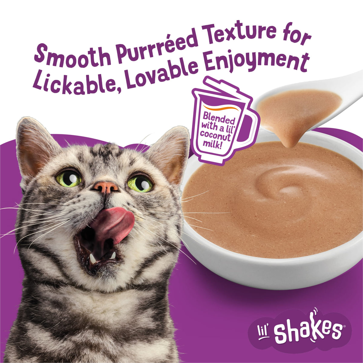 (2 pack) Purina Friskies Pureed Cat Food Toppers, Lil’ Shakes with Enticing Chicken Lickable Cat Treats, 1.55 oz Pouch — product image 10