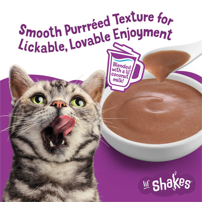 (2 pack) Purina Friskies Pureed Wet Cat Food Toppers, Lil’ Shakes With Tantalizing Tuna Lickable Cat Treats — product image 5