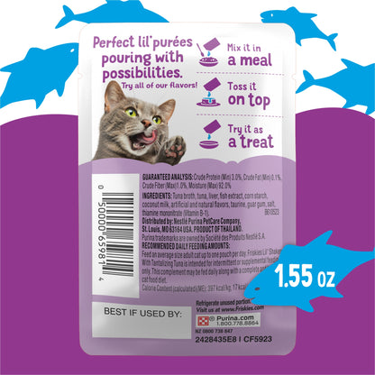 (2 pack) Purina Friskies Pureed Wet Cat Food Toppers, Lil’ Shakes With Tantalizing Tuna Lickable Cat Treats — product image 8