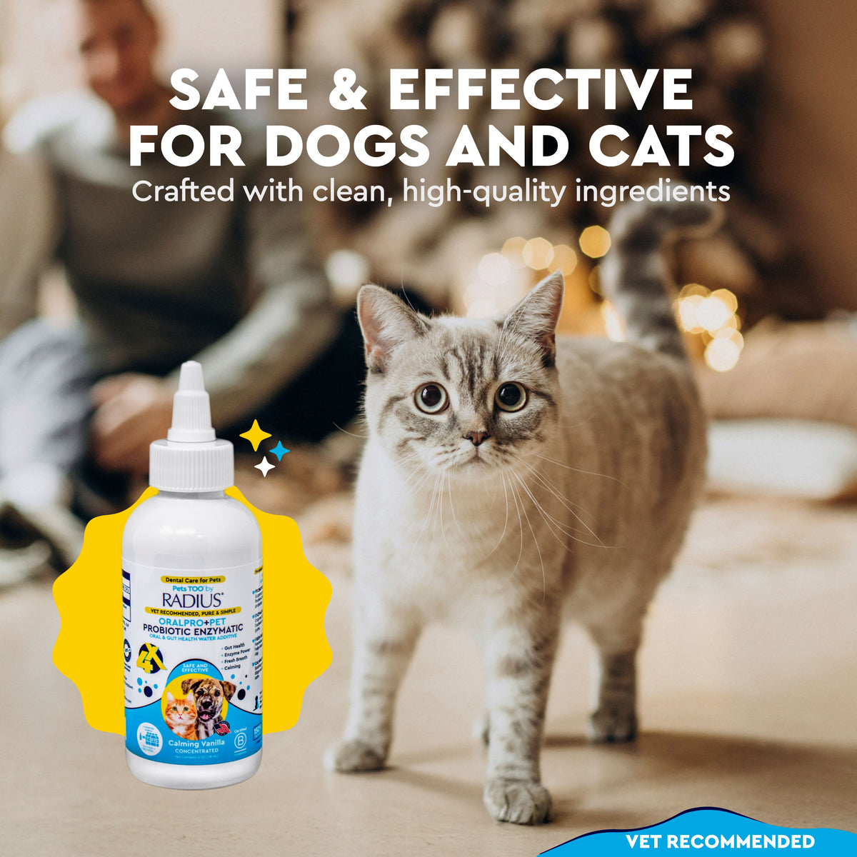 (2 pack) RADIUS Probiotic Dental Care Water Additive, Clean and Protect Teeth, 4 oz Recycled Bottle, for Dogs and Cats — product image 10