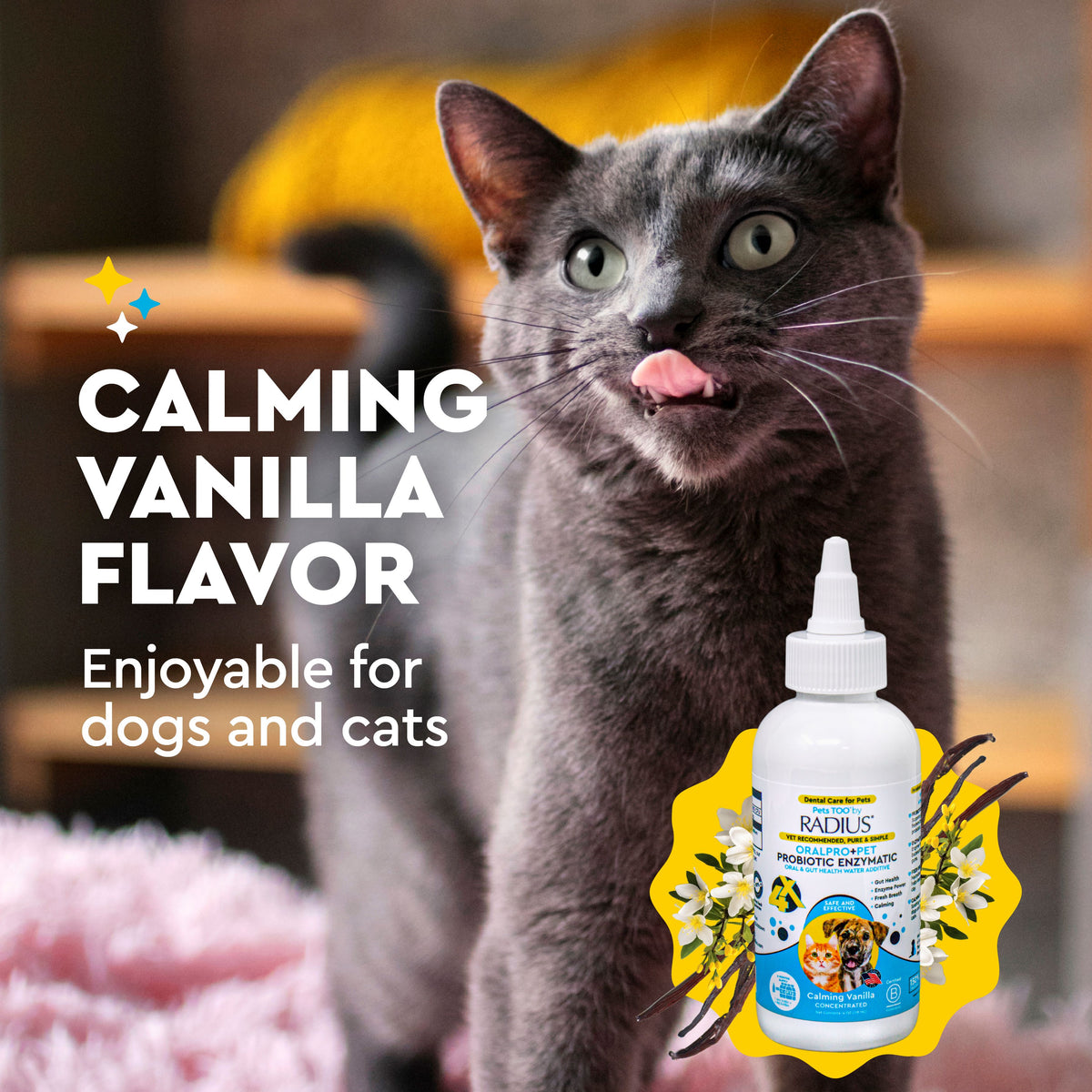 (2 pack) RADIUS Probiotic Dental Care Water Additive, Clean and Protect Teeth, 4 oz Recycled Bottle, for Dogs and Cats — product image 5