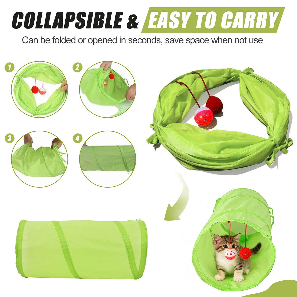 21Pcs Cat Toys Kitten Toys, Interactive Kitten Toys for Indoor Cats, Variety Catnip Toys with Collapsible Cat Tunnel, Cat Toy Balls, Cat Wand — product image 3