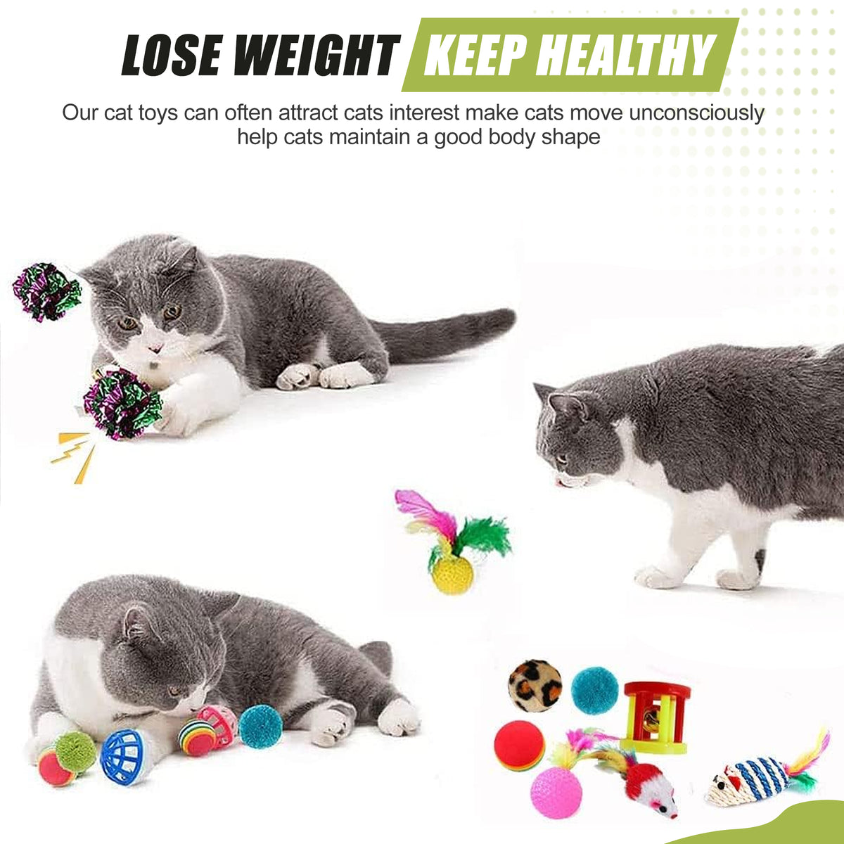 21Pcs Cat Toys Kitten Toys, Interactive Kitten Toys for Indoor Cats, Variety Catnip Toys with Collapsible Cat Tunnel, Cat Toy Balls, Cat Wand — product image 6