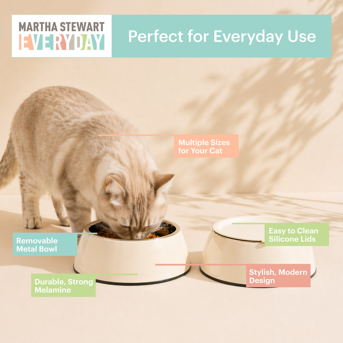 3 in 1 Melamine Cat Bowl Set with Lid for Small and Medium Cats — product image 3