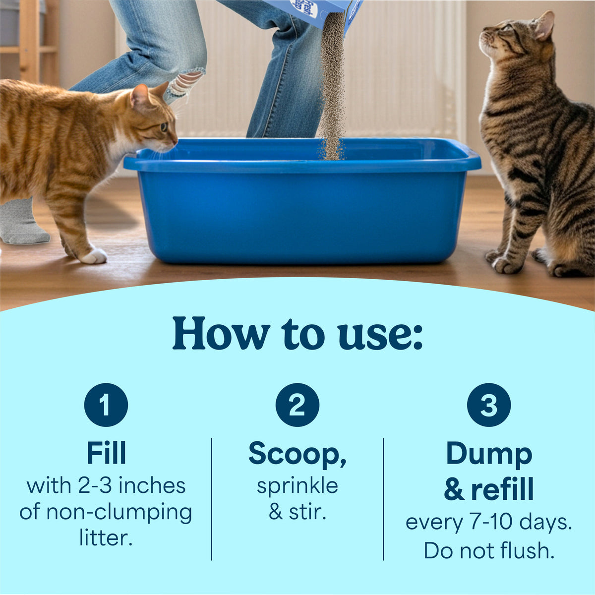 (3 pack) Fresh Step Non-Clumping Multi-Cat Premium Clay Cat Litter, Febreze Freshness Scent, 14 lb Bag — product image 5
