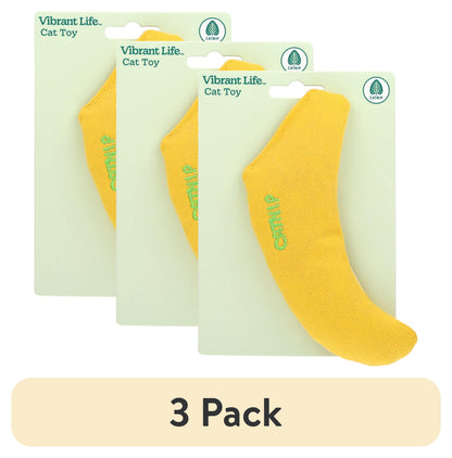 (3 pack) Vibrant Life Catnip Banana Cat Toy