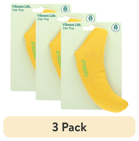 (3 pack) Vibrant Life Catnip Banana Cat Toy