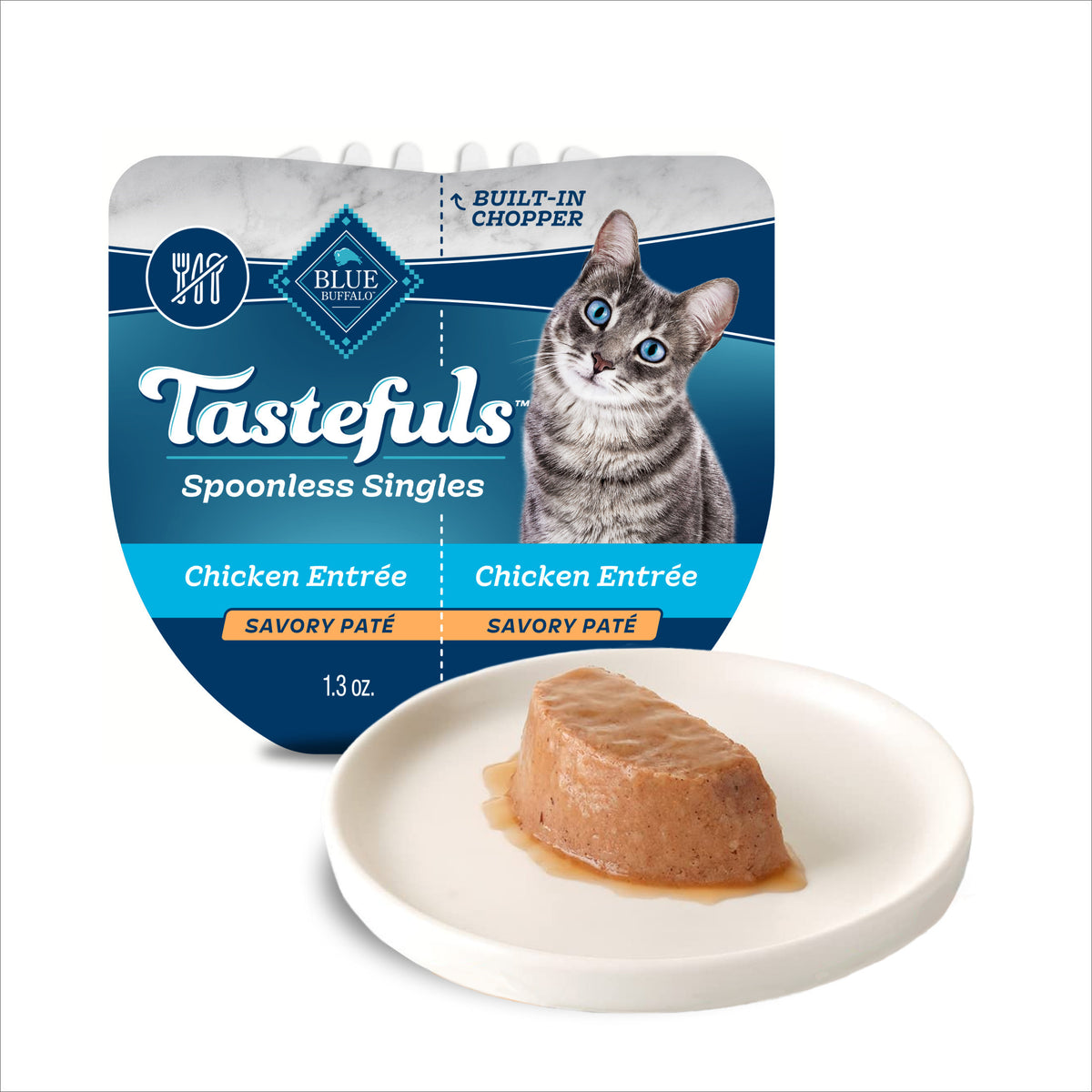 (6 pack) Blue Buffalo Tastefuls Spoonless Singles Wet Cat Food Paté, 2.6-oz. Twin Pack, Chicken — product image 2