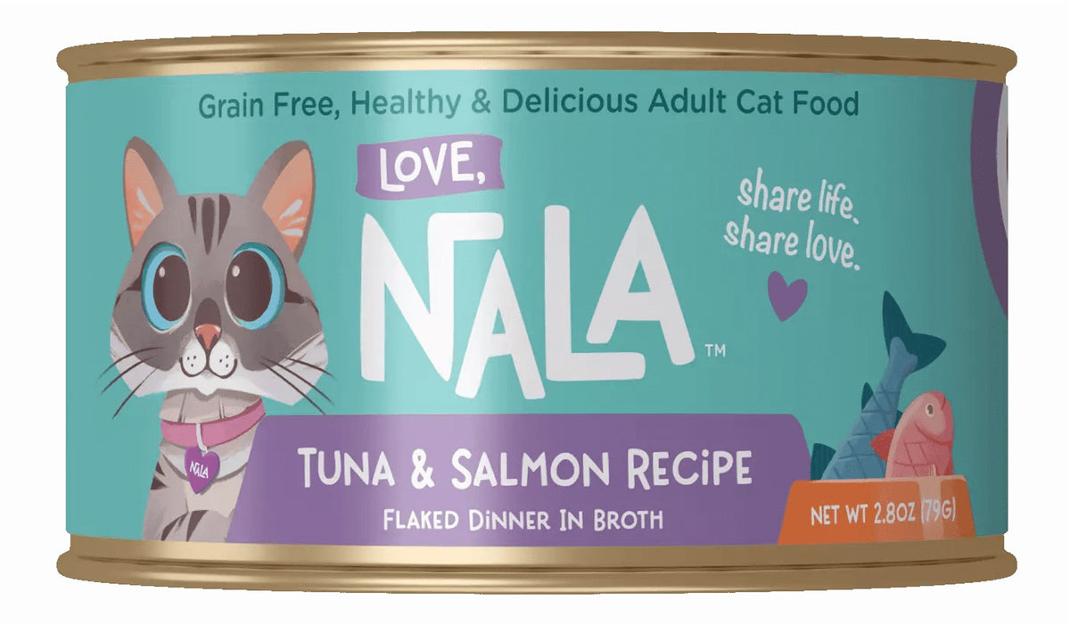(6 pack) Love, Nala Adult Cat Flaked Wet Cat Food Tuna & Salmon Recipe in Broth, 2.8 oz — product image 2