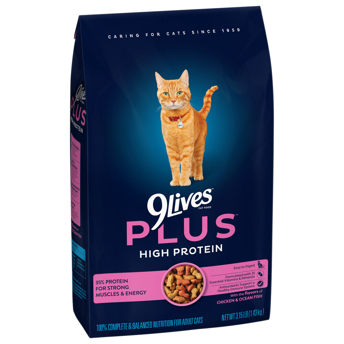 9Lives PLUS High Protein Dry Cat Food, 3.15 lb. Bag — product image 9