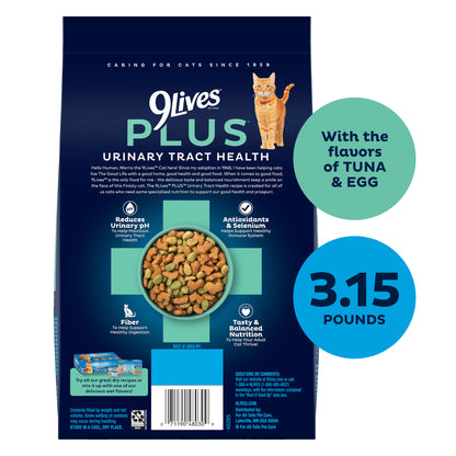 9Lives PLUS Urinary Tract Health Dry Cat Food, 3.15 lb. Bag — product image 3