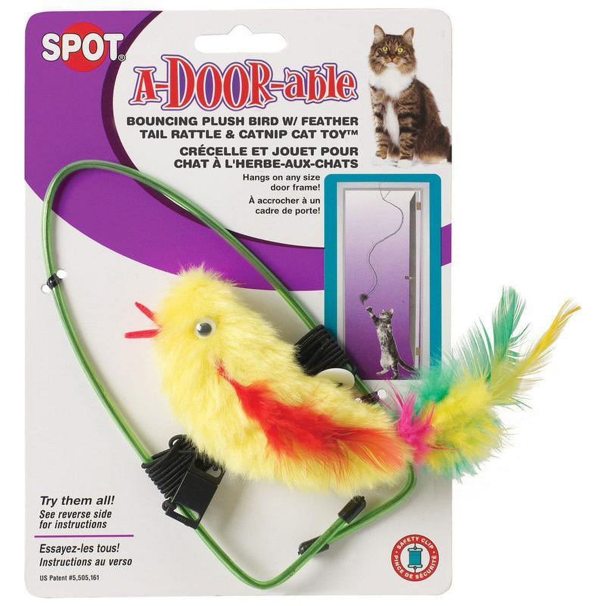 A-door-able Bouncing Feather Bird Cat Toy — product image 2