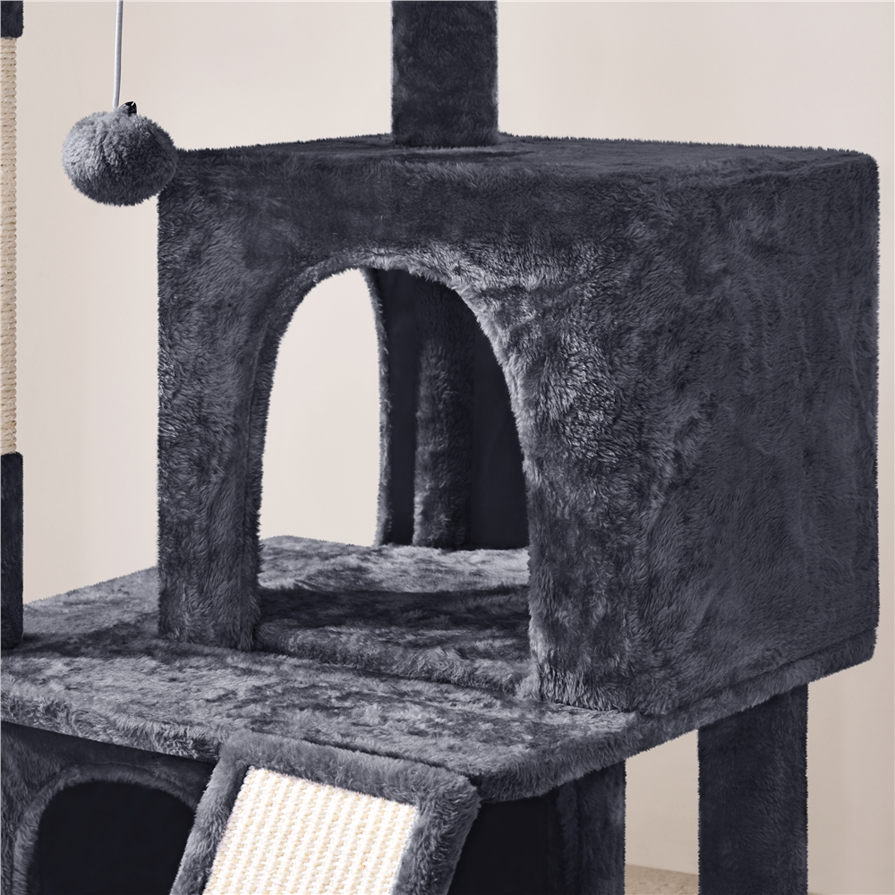 Alden Design 36" Cat Tree with Condo and Scratching Post Tower, Dark Gray — product image 5