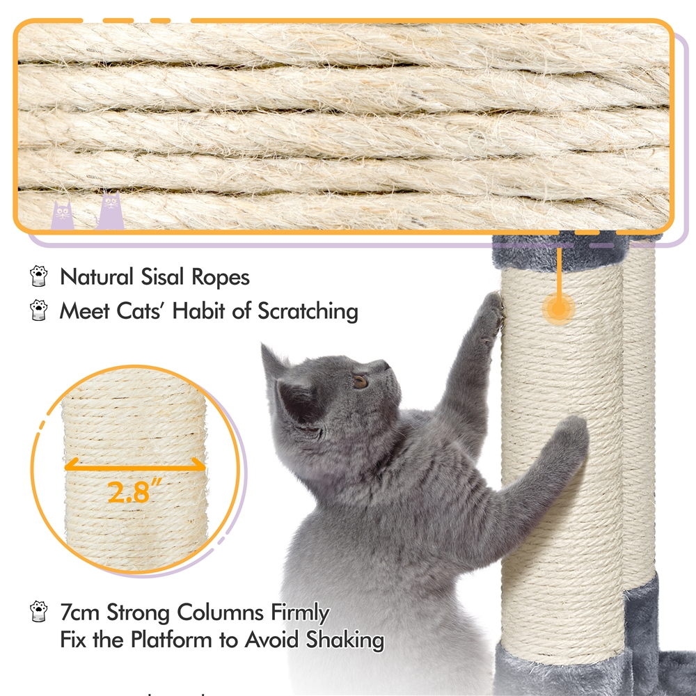 Alden Design Multi-level Small Cat Tree Tower with Condo, Dark Gray — product image 4