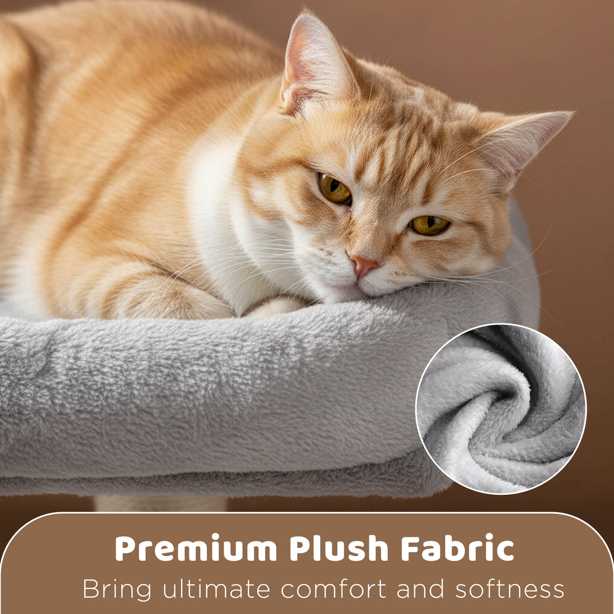 Alden Design Multilevel Cat Tree Basket Condo Scratching Posts, Light Gray — product image 6