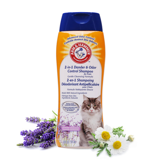 Arm & Hammer Cat Deodorizing & Dander Reducing Shampoo, Lavender Chamomile Scent, 20 oz