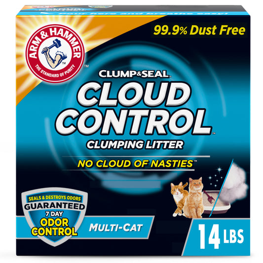ARM & HAMMER Cloud Control Multi-Cat Clumping Cat Litter with Hypoallergenic Light Scent, 14 lb