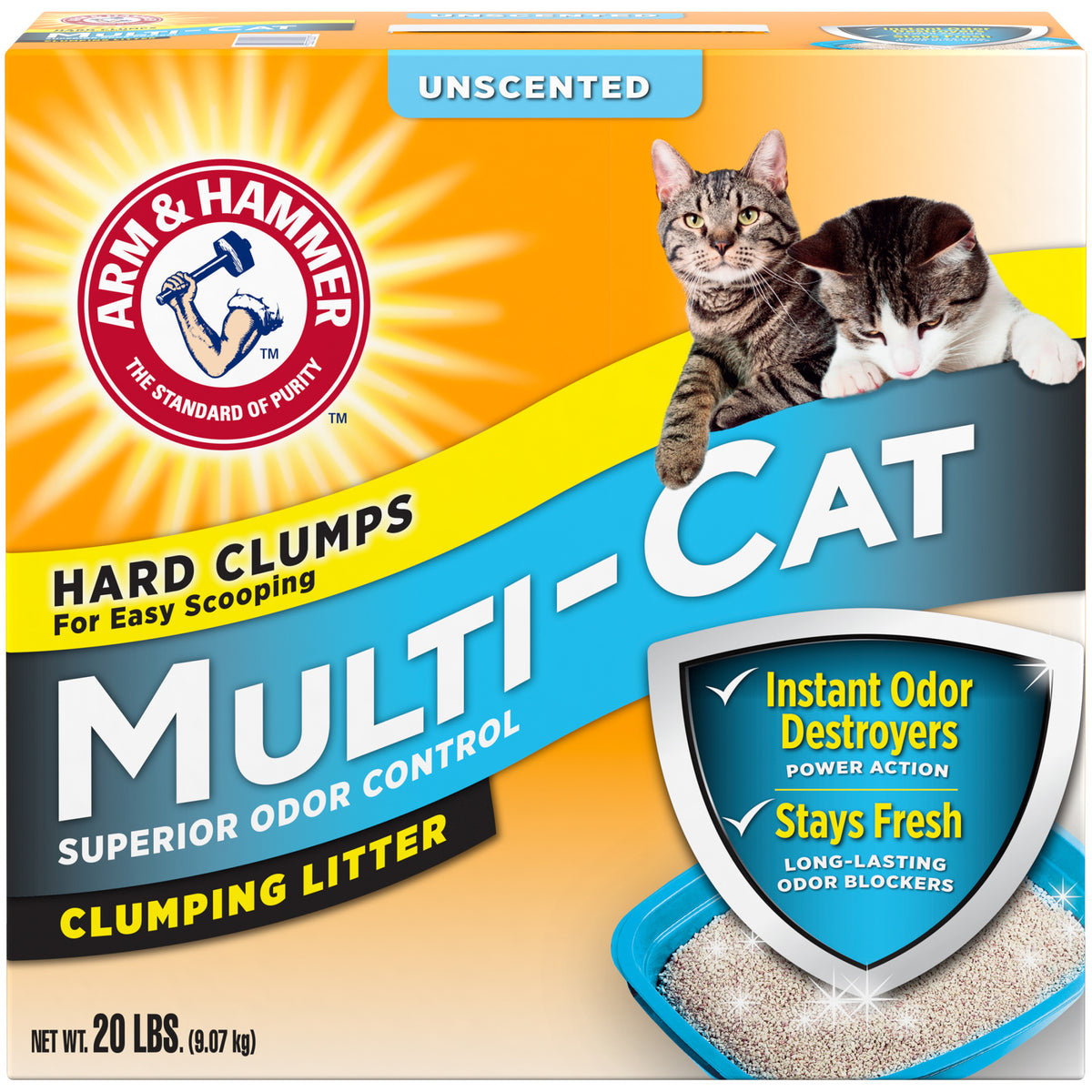 ARM & HAMMER Multi-Cat Clumping Litter Unscented, Superior Odor Control, 20 lb — product image 11