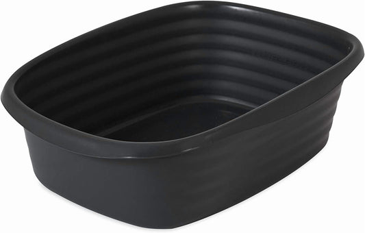 Arm & Hammer Plastic Open Top Cat Litter Box, Small Pan, Recycled Materials, Black