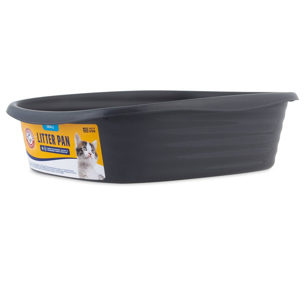 Arm & Hammer Plastic Open Top Cat Litter Box, Small Pan, Recycled Materials, Black — product image 4
