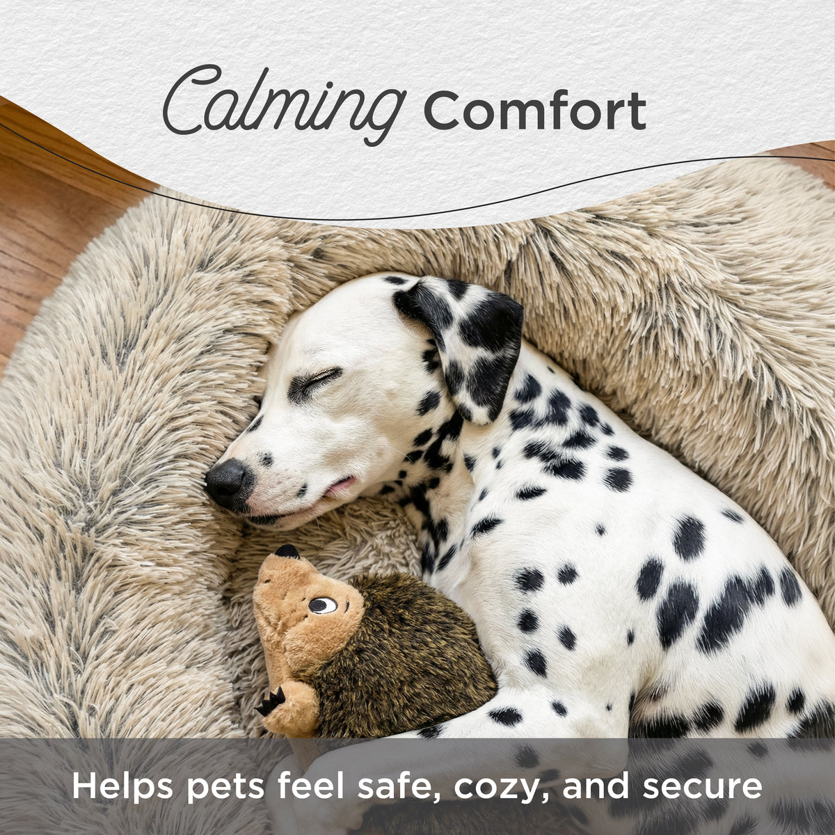 Best Friends by Sheri Original Calming Donut Dog and Cat Bed, Shag Faux Fur, Baby Blue, (23in x 23in) - Anxiety Relief for Pets Up to 25 lbs — product image 3