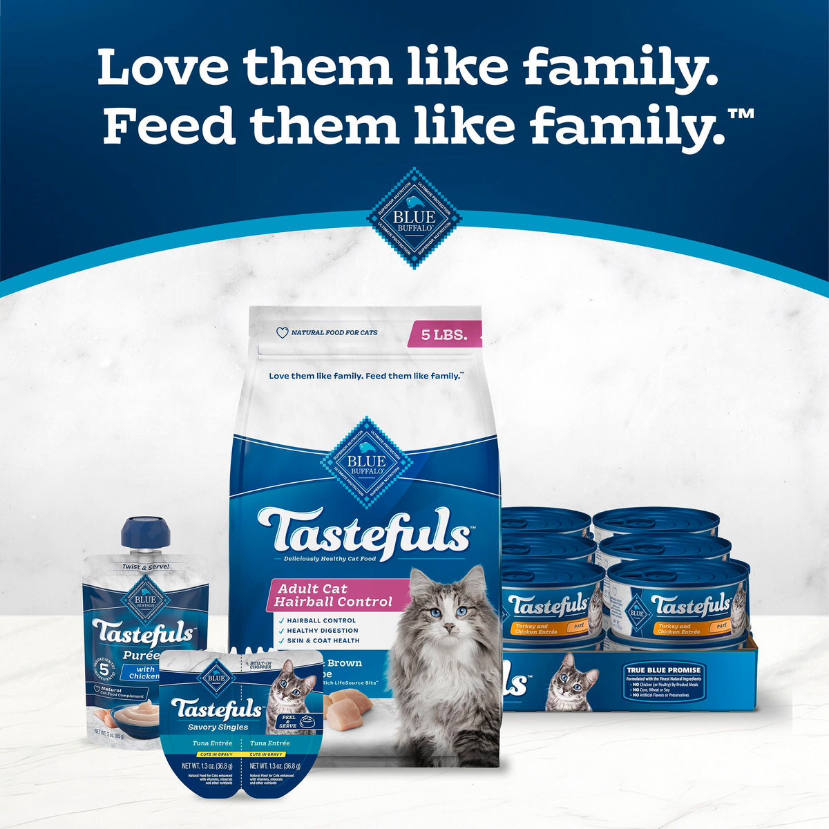 Blue Buffalo Tastefuls Adult Cat Hairball Control Dry Food, Chicken & Brown Rice, 5lb — product image 9