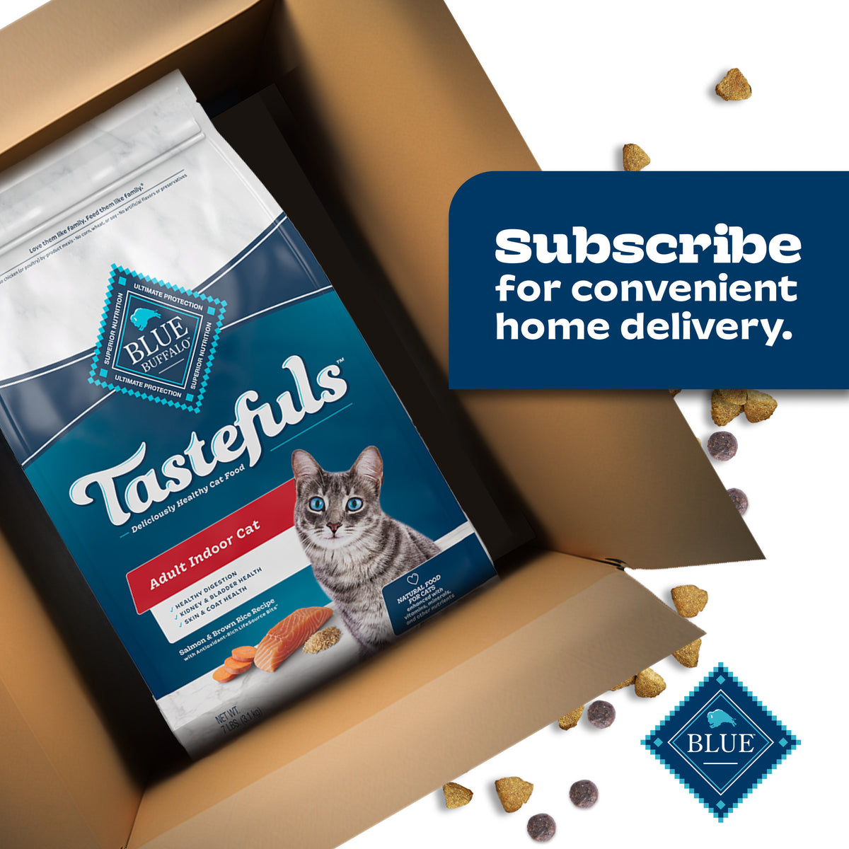 Blue Buffalo Tastefuls Dry Food, Adult Indoor Cat, Salmon and Brown Rice, 5-lb. Bag — product image 11