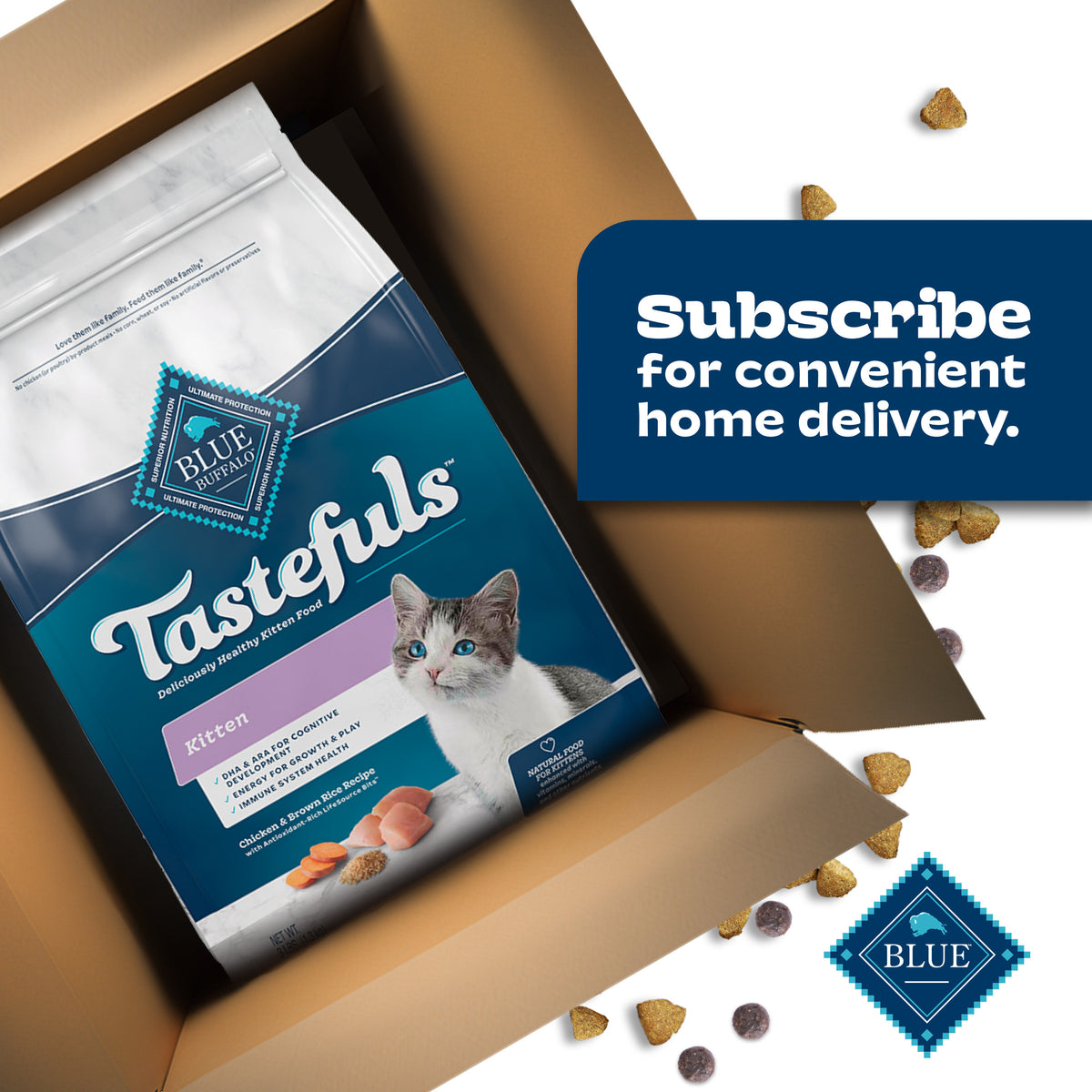 Blue Buffalo Tastefuls Natural Kitten Dry Cat Food, Chicken and Brown Rice Recipe, 5-lb. Bag — product image 11