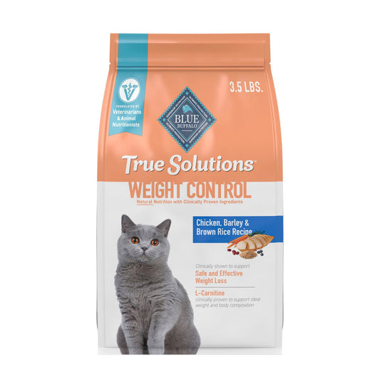 Blue Buffalo True Solutions Weight Control Natural Dry Cat Food, Chicken, 3.5-lb. Bag
