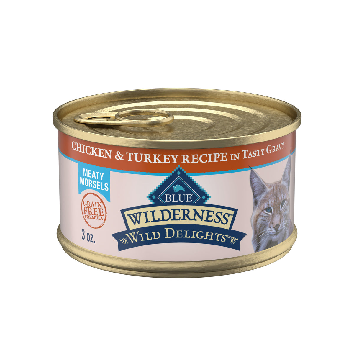 Blue Buffalo Wilderness Wild Delights Grain Free Wet Cat Food, Chicken & Turkey, 3oz Can
